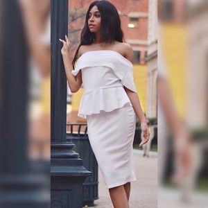 SMALL Off Shoulder White Dress